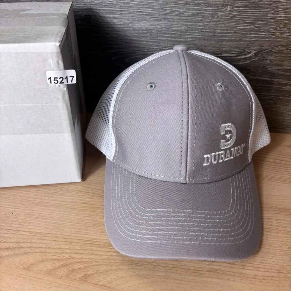 Durango Hat‎ Cap Snap Back Gray Mesh Trucker Embroidered Mens